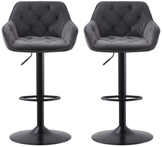 JYMTOM Barhocker höhenverstellbarer, drehbarer Bistrohocker mit Rückenlehne (2 St), mit Samtmaterial, 360° drehbar, komfortabel
