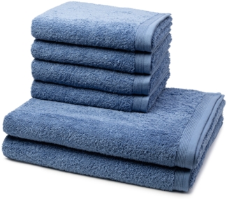 Möve Superwuschel 6 tlg. Frottier-Set - 4 X Handtuch (50 X 100cm), 2 X Duschtuch (80 X 150cm) - 520 g/m2 - Cornflower