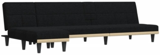 vidaXL Schlafsofa in L-Form Schwarz 255x140x70 cm Stoff 3157228