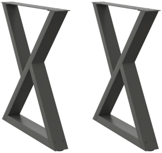 vidaXL Esstisch Beine 2 Stück Anthrazit 80x(72-73,3) cm Stahl 4012730