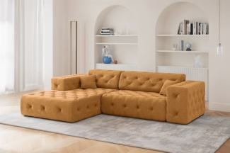 Ecksofa Designersofa CHANTAL in Stoff Moly Orange Ottomane Links