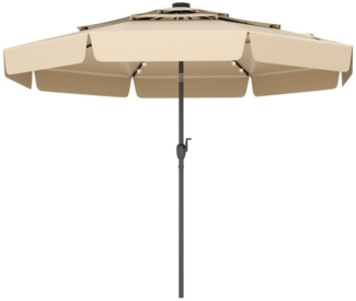 COSTWAY Sonnenschirm, LxB: 300x300 cm, mit LED-Beleuchtung, 3-stöckiger Dach