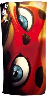 Großes Miraculous Ladybug Badetuch Motiv Eyes 75x150 cm Strandlaken Strandtuch Handtuch Duschtuch Velourstuch 100% Baumwolle Marinette Adrien Agreste Ladybug Cat Noir Paris Comic z. Bettwäsche 018