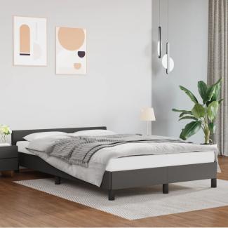 vidaXL Bettgestell mit Kopfteil ohne Matratze Grau 120x200 cm 347493