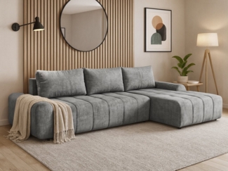 Beautysofa Ecksofa COSTA mit Schlaffunktion & Bettkasten, modernes Design