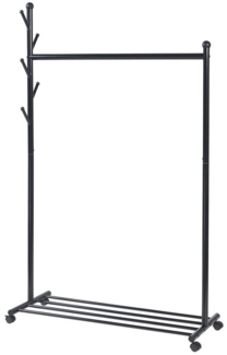 Rollbarer Garderobenständer Snåsa 170x105x43 cm Schwarz [en. casa]