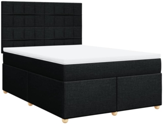 vidaXL Boxspringbett mit Matratze Schwarz 140x200 cm Stoff 3291305
