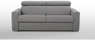 Schlafsofa 3-Sitzer Stoff VIZIR - Grau - Liegefläche: 140 cm - Matratzenhöhe: 16 cm mit Memory Schaum