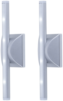 2x LED Wandleuchte, Nachtlicht, Batterie, silber, H 28 cm