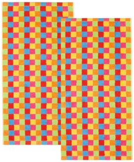 2 Stück Cawö Life Style Handtücher 7017-25 kariert muilticolor 50x100