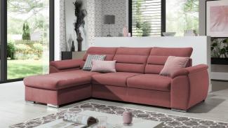 Ecksofa Schlafsofa Sofa PASCARA XS in Stoff Esito Altrosa Ottomane Links