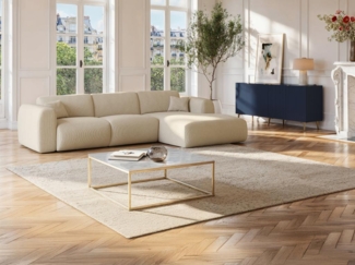 Vente-unique - Couchtisch Design - Marmor & Metall - Goldfarben & Weiß - ARETHA von Pascal MORABITO