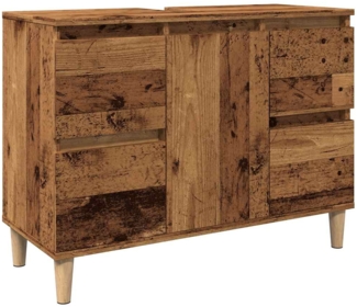 vidaXL Waschbeckenunterschrank Altholz-Optik 80x33x60 cm Holzwerkstoff 857126