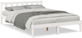 vidaXL Massivholzbett Extra Lang ohne Matratze Weiß 160x220 Kieferholz 852451