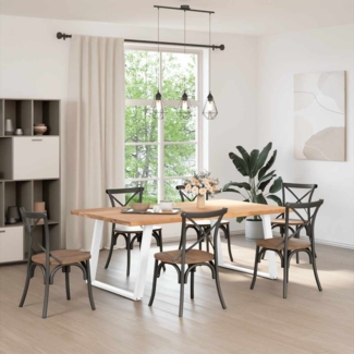 vidaXL Esstisch mit Baumkanten 200 x 120 x 74 cm Massivholz Eiche Rechteck 3305076