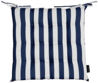 Wasserdichtes Stuhlkissen Outdoor GARTEN 02 40x40x5 dunkelblau Streifen