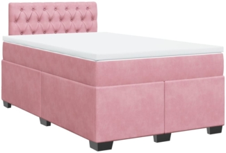 vidaXL Boxspringbett mit Matratze Rosa 120x190 cm Samt 3286269