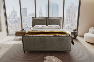 99rooms Boxspringbett Vero (Schlafzimmerbett, Bett), 140/160/180/200x200 cm, in Cord POSO, mit Topper, Bettkasten