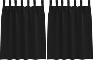 vidaXL Verdunkelungs-Vorhänge mit Ringen 2 pcs Schwarz 140 x 140 cm 4107538