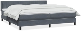 vidaXL Boxspringbett mit Matratze Dunkelgrau 180x210 cm Samt 3318292