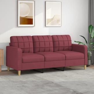 vidaXL 3-Sitzer-Sofa Weinrot 180 cm Stoff 359105