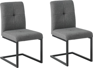 Home affaire Esszimmerstuhl Geranie Freischwinger, Schwingstuhl (Set, 2 St), mit 3D-Steppung, robustes Gestell, hochwertiger Stoff