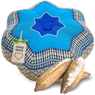 livasia Meditationskissen Zafukissen Stern klein, vegan und handgefertigt, 30x15cm, Kapok