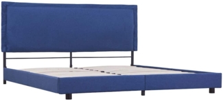 vidaXL Bettgestell ohne Matratze Blau Stoff 150x200 cm 281171