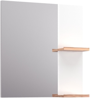 BADEDU HIERA Spiegel 59 cm breit, Weiß, zwei Ablagen