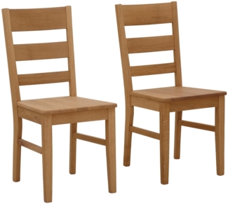 Home affaire Esszimmerstuhl Paul (Set, 2 St), Holzstuhl aus massiver Eiche