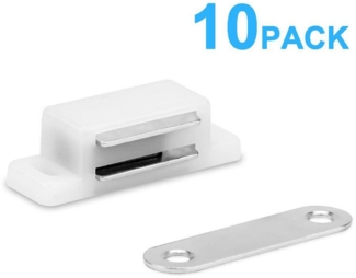 Intirilife Haftmagnetschnäpper, (10-tlg), 10x Magnetschnäpper in WEISS - Magnetischer Türschließer Möbelmagnet