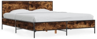 vidaXL Bettgestell Räuchereiche 150x200 cm Holzwerkstoff und Metall 3280004