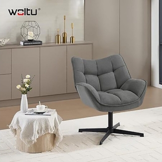 Woltu Relaxsessel (1-St), 360° drehbar, gepolstert, Fernsehsessel, Loungesessel, Leinen