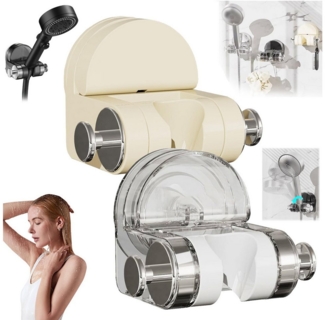 RWEUOQ Ablageregal 2Stück Duschhalterung Einstellbarer feuchtigkeitsfester für Badezimmer, 2 Stück Duschhalterung (transparentes Silber + milchiges Silber) 2-tlg, Schnelle Montage, elegantes Design, platzsparend und funktional