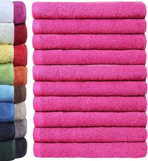 NatureMark 10er Pack Waschlappen | 100% Baumwolle | Frottier Seiflappen | Größe 30x30 cm | Frottee Seiftücher im 10er Pack Farbe: Pink