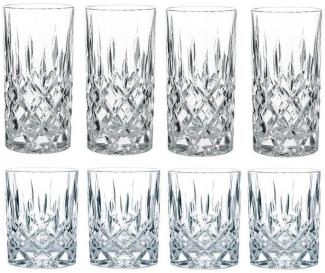 Nachtmann Longdrinkglas Nachtmann Nobelesse Set 4X Whiskybecher + 4X Longdrink Gläser, Kristallglas