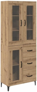 vidaXL Highboard Artisan-Eiche 69,5 x 34 x 180 cm Holzwerkstoff 3415860