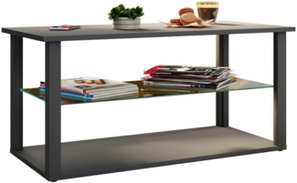 VCM Couchtisch Holz Sofatisch Couchtisch Glas Tisch Wanilo L
