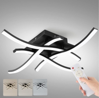 WILGOON Deckenleuchte 48W Curved Design Deckenlampe with 4 Flammig, 4x 12 Watt, LED fest integriert, Warmweiß, Neutralweiß, Kaltweiß, Moderne Wohnzimmerlamp für Esszimmer, Schlafzimmer, Küchenflur, Balkon