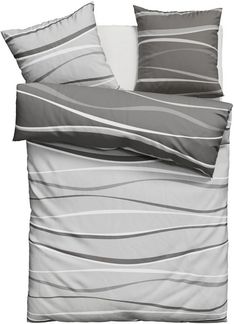 OTTO home Wendebettwäsche Alvara, Linon, 2 teilig, in Gr. 135x200 oder 155x220 cm, 100% Baumwolle, grafisches Motiv