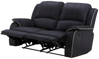 Relaxsofa Microfaser 2-Sitzer HERNANI - Schwarz
