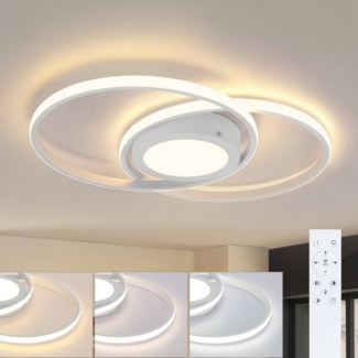 ZMH LED Deckenleuchte Wohnzimmer Deckenlampe Dimmbar mit Fernbedienung Modern 48W Flur, NachtlichtTiming, LED fest integriert, 3000-6500k, Augenschutz