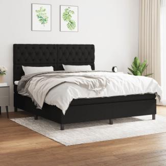 vidaXL Boxspringbett mit Matratze Schwarz 160x200 cm Stoff 3142027