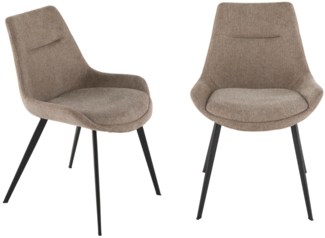 Signature Set mit 2 Stühlen aus taupefarbenem Stoff L62 cm - COLOMBE - Beige