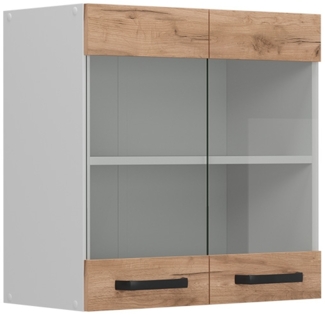 Küchenglasschrank R-Line Goldkraft Eiche 60 cm Vicco