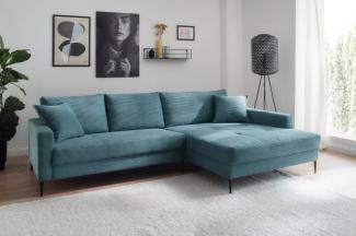 Trends by HG Ecksofa Summer L-Form, in Cord-Stoff mit Metallfuß