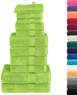 vidaXL 12-tlg. Premium Handtuch-Set SOLUND Apfelgrün 600 g/m² 137585