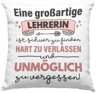 Trendation Zierkissen Trendation - Lehrerin Abschiedsgeschenk Kissen mit Füllung Spruch Klas