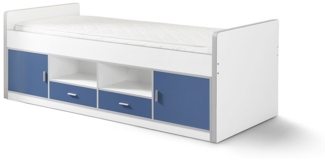 Kojenbett Kalinda 207x98x79 Holzwerkstoff Weiß/Blau