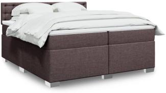 vidaXL Boxspringbett mit Matratze Dunkelbraun 200x200 cm Stoff 3288312